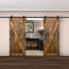 Porte de grange coulissante à panneaux en bois Z Series avec ensemble de quincaillerie d'installation (DIY) 2 1-80405594-80405593