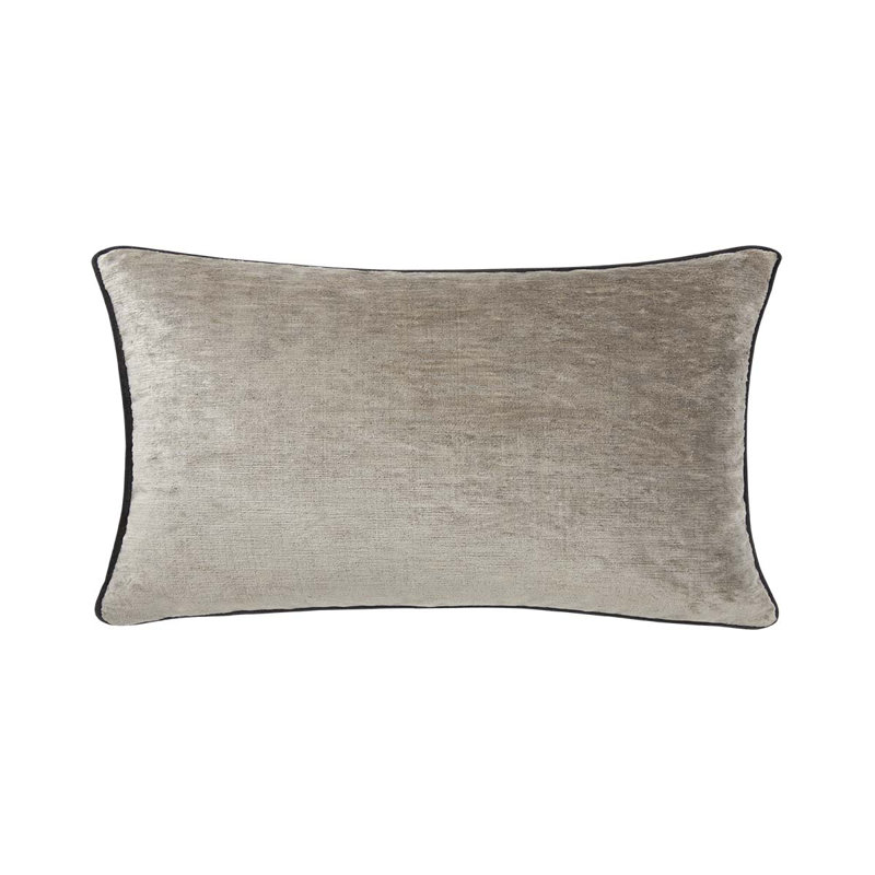 Boromee Velvet Pillow Cover & Insert, Gray, Rectangle 13"H x 22"W