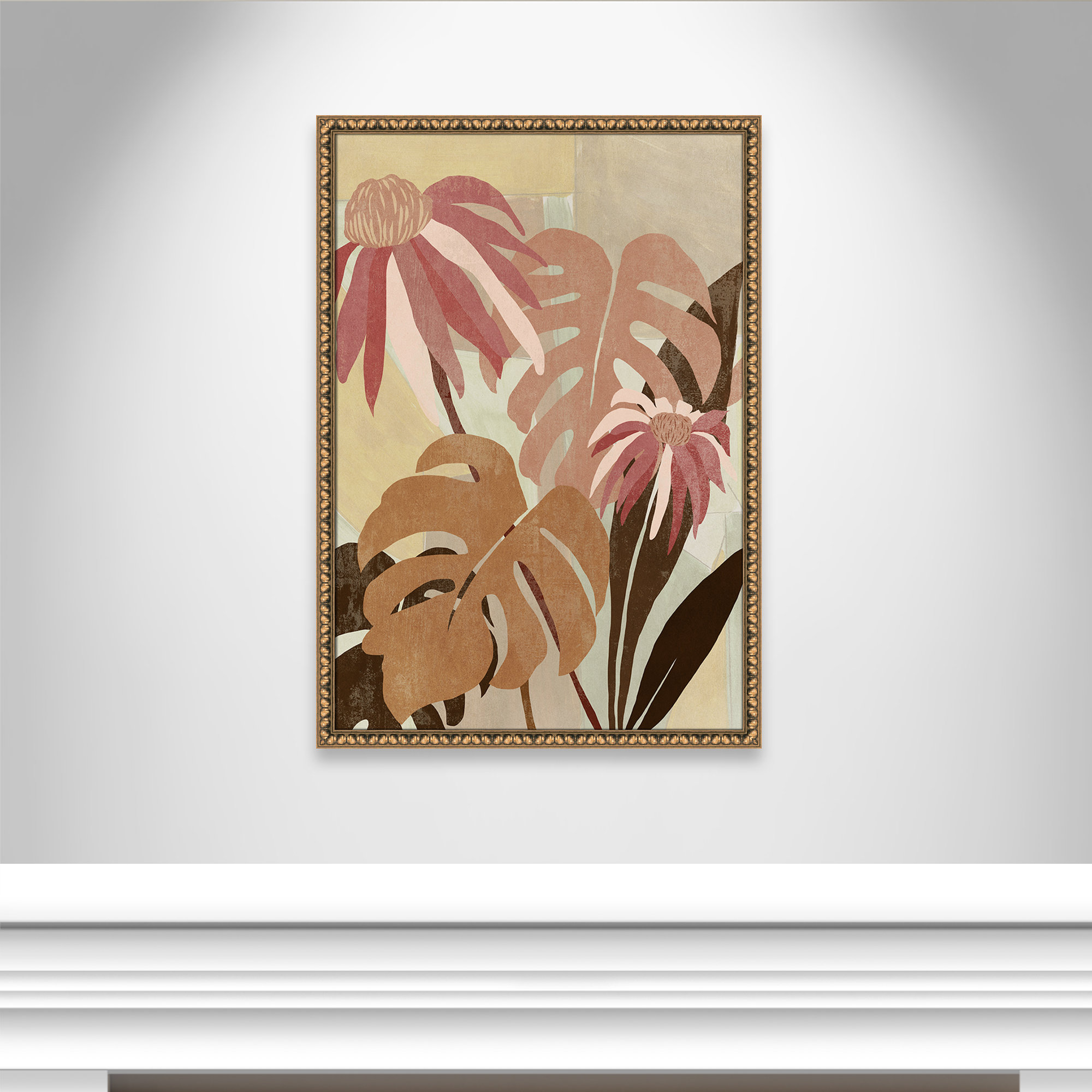 Hot Tropics II by Asia Jensen, Gold Bead, 30.5" W x 42.5" H