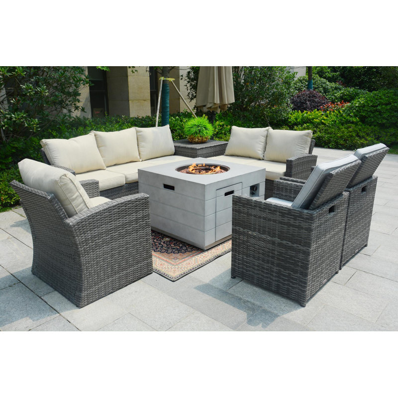 8 - Person Patio Conversation Set with Cushions