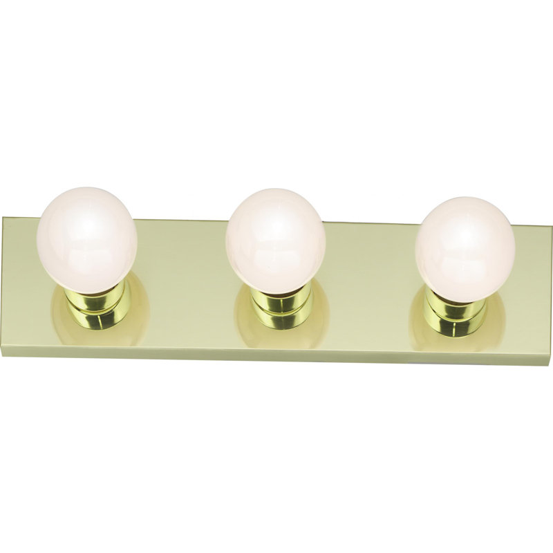 Barre d'éclairage de salle de bain 3 lumières Cazares, Laiton poli