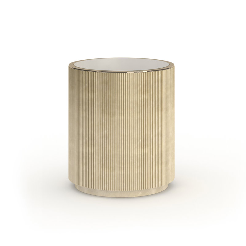 Love Round End Table - Dark Chocolate, Beige