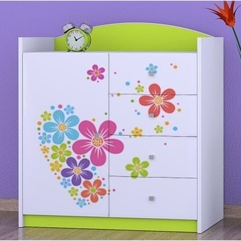 Niemi Kids 4 - Drawer Combo Dresser, Green