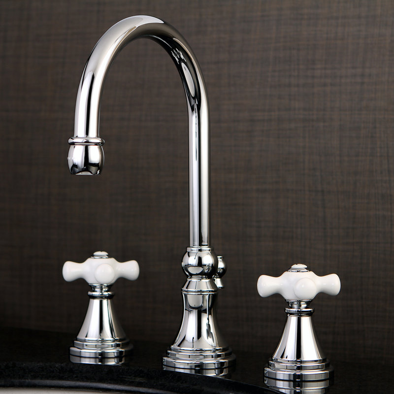 Governor Widespread Bathroom Faucet with Brass Pop-Up Drain, Polished Chrome