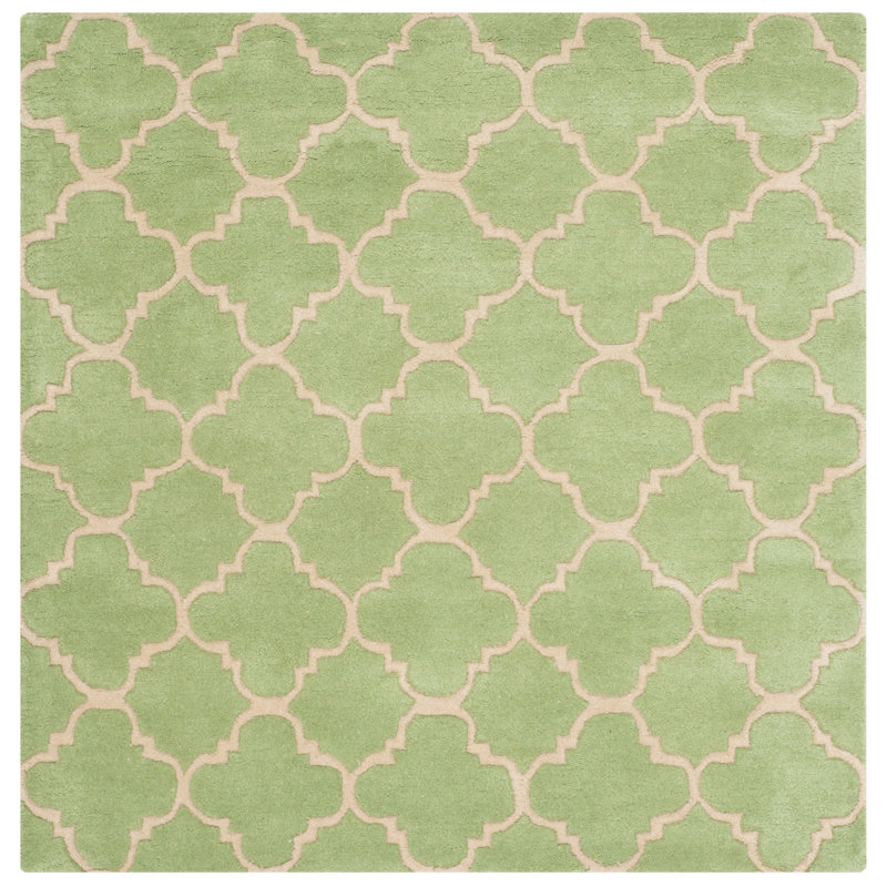 Carolene Hand Tufted Wool Geometric Rug, Square 4'