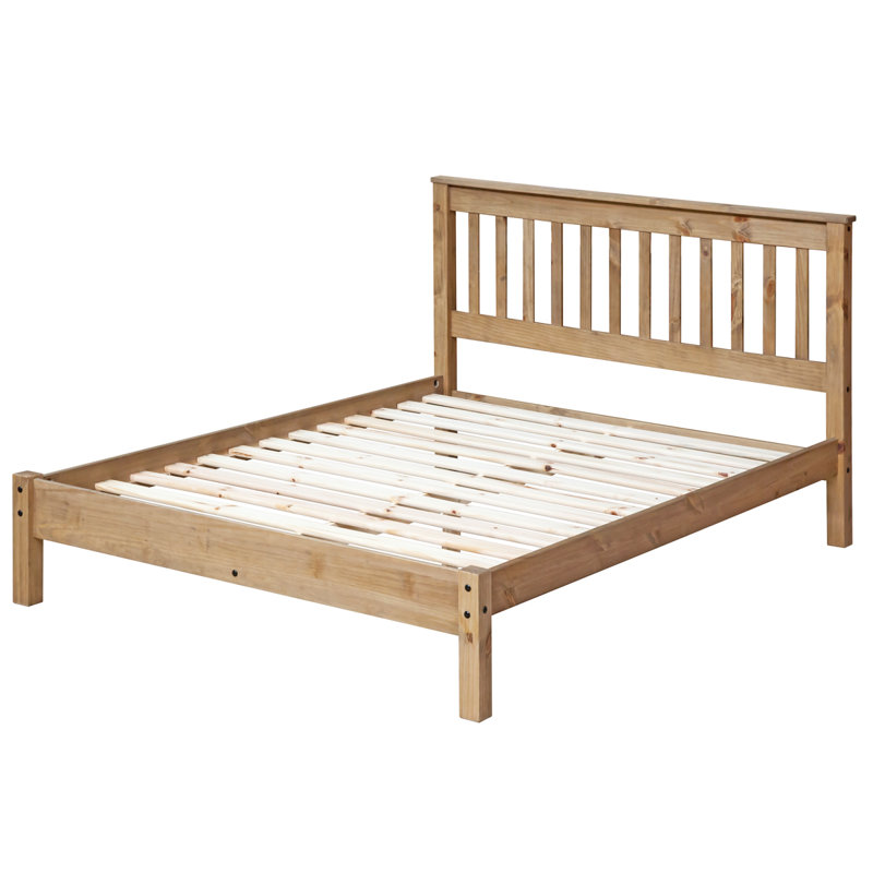 Lit plateforme en bois massif Wiete, Double, Corona