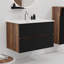 Meuble-lavabo mural avec lavabo intégré en céramique avec trop-plein, grand meuble-lavabo flottant de rangement pour salle de bain moderne, pré-assemblé-115688495-115688496