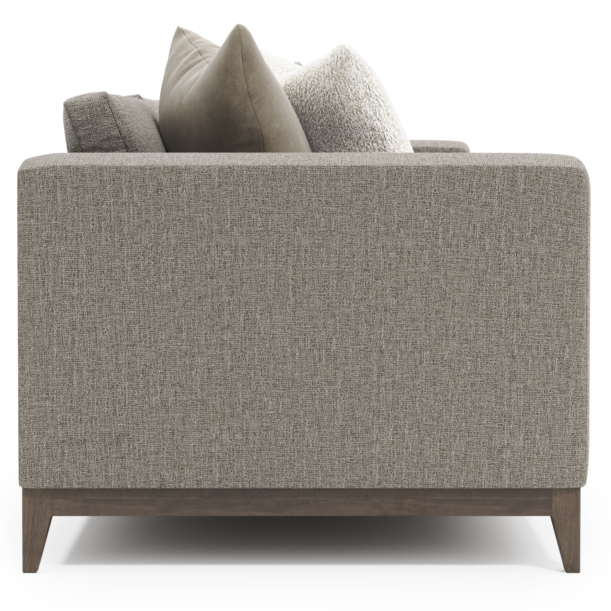 Noel Upholstered Sofa, 27.50" H x 88" W x 40" D, Portobello, Gray Polyester