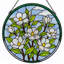Panneau de vitrail 12 "H Magnolia Flowers