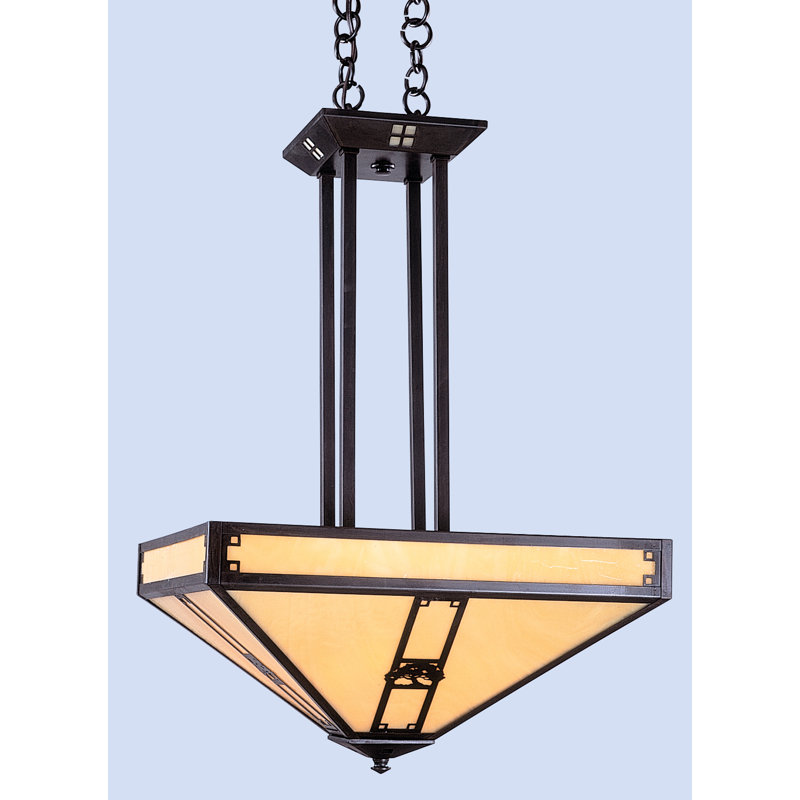 Pendentif bol 4 lumières Pasadena, Bronze, Or blanc irisé, Filigrane d'arbre