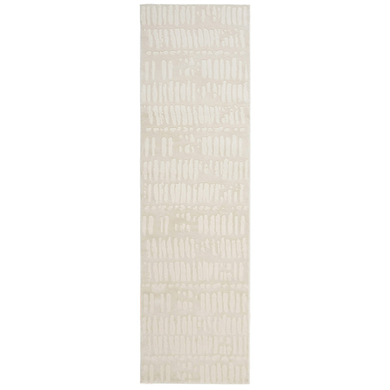 Tapis lavable Shell, Beige os, Tapis de couloir 2 pi 7 po x 12 pi 2 po