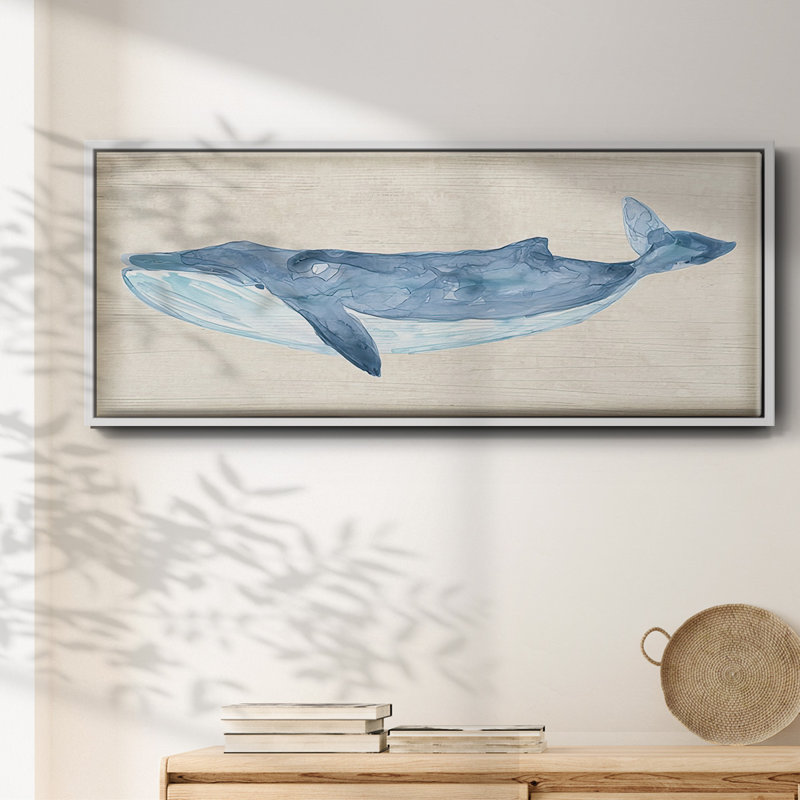«Rustic Whale II», reproduction sur toile flottante, H 12 po x l 30 po x P 1,5 po, Blanc