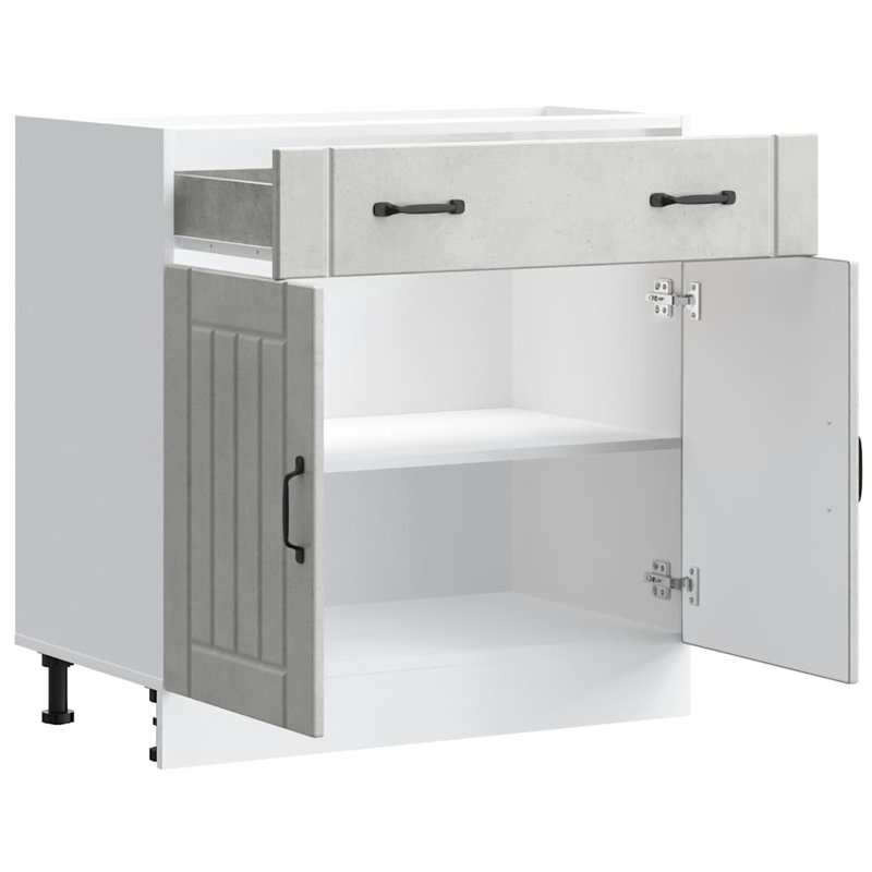 Kitchen Base Cabinet Lucca Engineered Wood, Concrete Grey