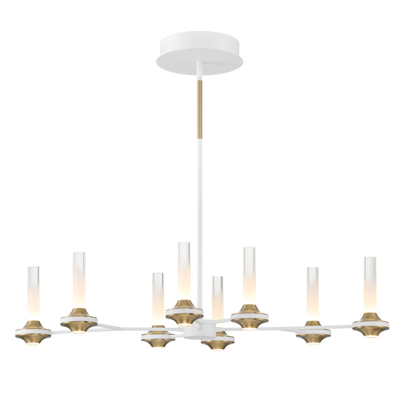 Lustre 16 lumières Torcia, Blanc / Blanc