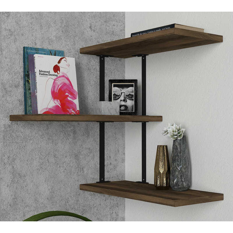 Guglielmo 3 Piece Solid Wood Accent Shelf
