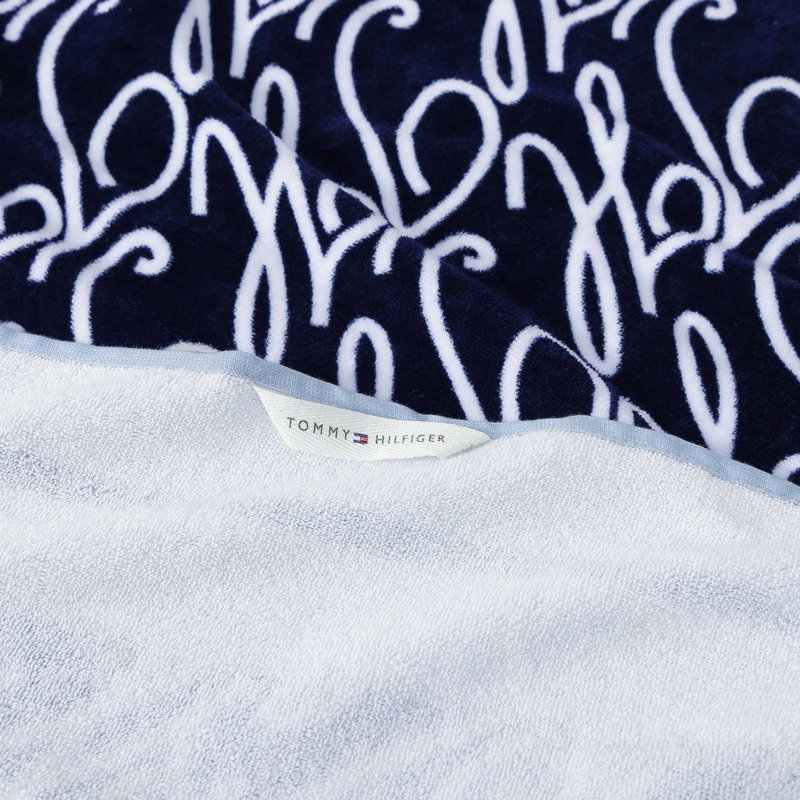 Serviette de plage Tommy Hilfiger, Allover Monogram Blue