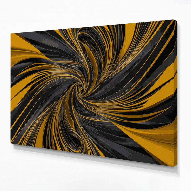 Op Art Black Canvas Wall Art, 20" H x 30" W