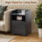 Basic Nightstand With Charging Station And LED Lighting, 2 Drawers-174686579