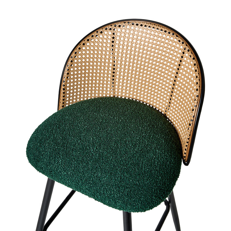 Set of 2 Bar Chairs NATHAN Swivel, Green, 66"