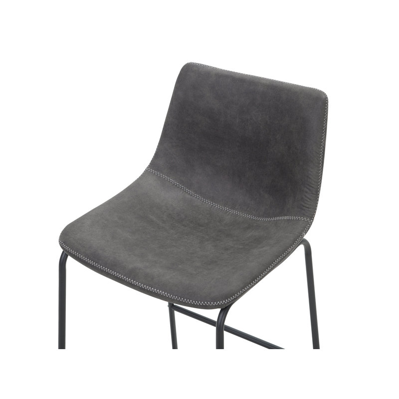 Mateyka Upholstered Counter Stool with Metal Frame, Grey