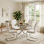 Ensemble de table de salle à manger moderne en verre pour 4 personnes, cadre en métal argenté, Chic Home Kitchen