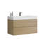 Meuble-lavabo en chêne 36 po - lavabo noir, fixation murale, finition fonctionnelle de style rangement, extra