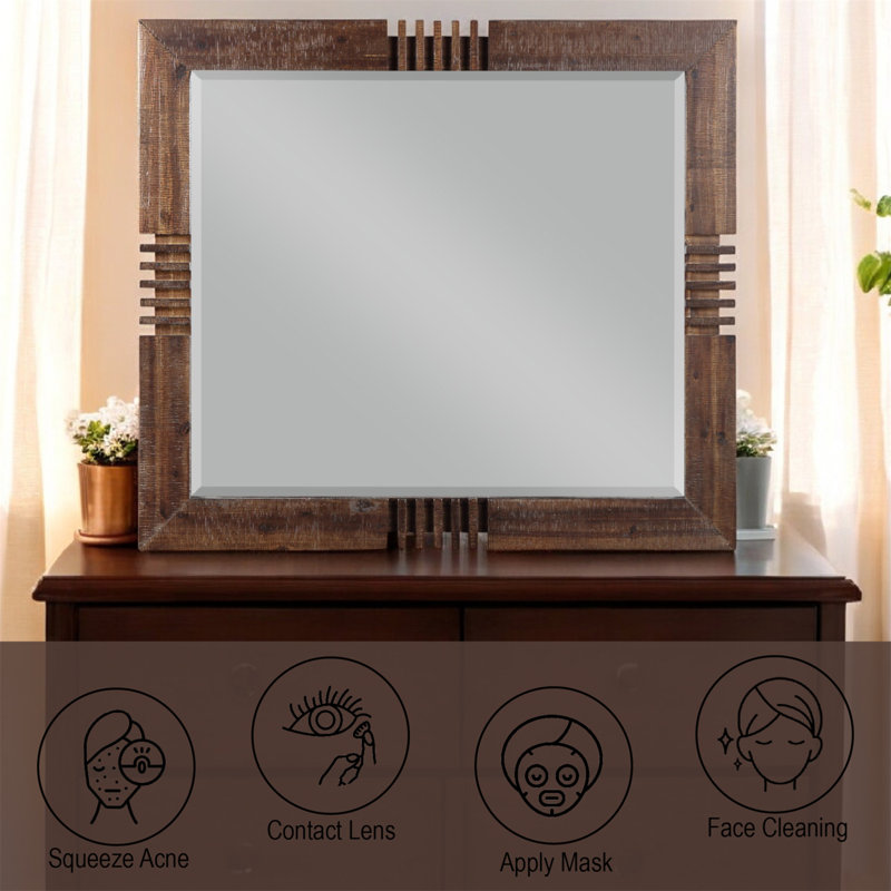 Andria Reclaimed Mirror, A Vintage-Inspired Decor Piece With A Rustic Frame And Exquisite Craftsmanship.