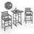 3-Piece HDPE Outdoor Bar Set – 2 Tall Bar Chairs & 1 Square Table, All-Weather Patio Furniture for Poolside, Garden, or Balcony-550980609