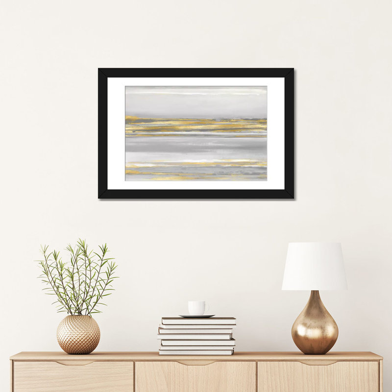 «Subtle Reflections With Gray» par Allie Corbin - Impression sur toile tendue sur châssis, H 16 po x l 24 po x P 1 po, Blanc