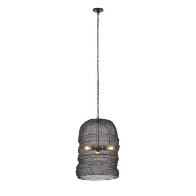 Kara Black Powder Pendant Light