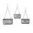 Set of 3 Nesting Hanging Metal Planters – 13.75-Inch Vintage-Style Oval Garden Planters with Decorative Embossed Medallions