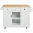 Kitchen Cart with Rubber wood Drop-Leaf Countertop ,Cabinet door internal storage racks,Kitchen Island on 5 Wheels with Storage Cabinet and 3 Drawers for Dinning Room,White-129385875