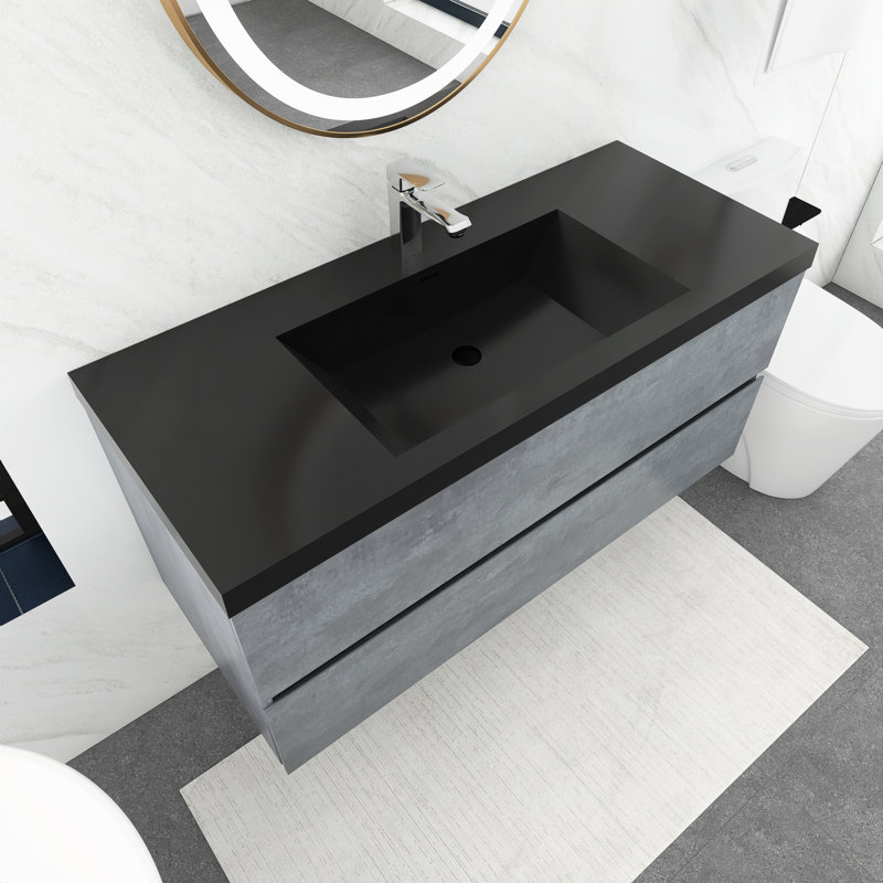 Oxier 48'' Single Bathroom Vanity with Quartz Top