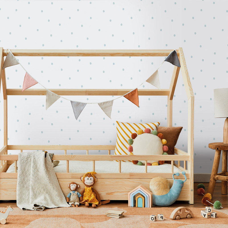 Bambino Collection Polka Dot Wallpaper Roll, Blue