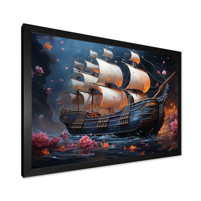 Pirate Ship Nightly Voyage III - Art mural pirate