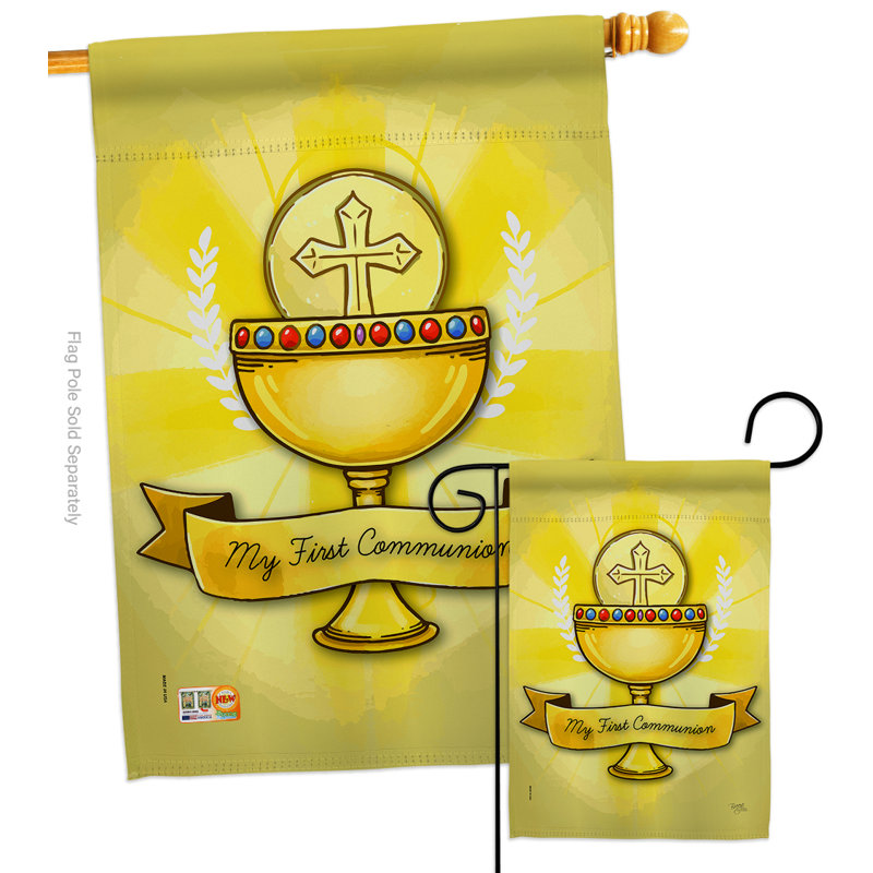 Ensemble de drapeau à deux côtés en polyester ma sainte communion