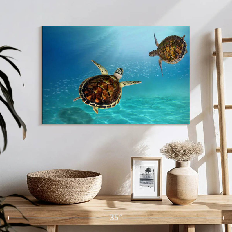Underwater Hawksbill Turtles, 16" H x 24" W