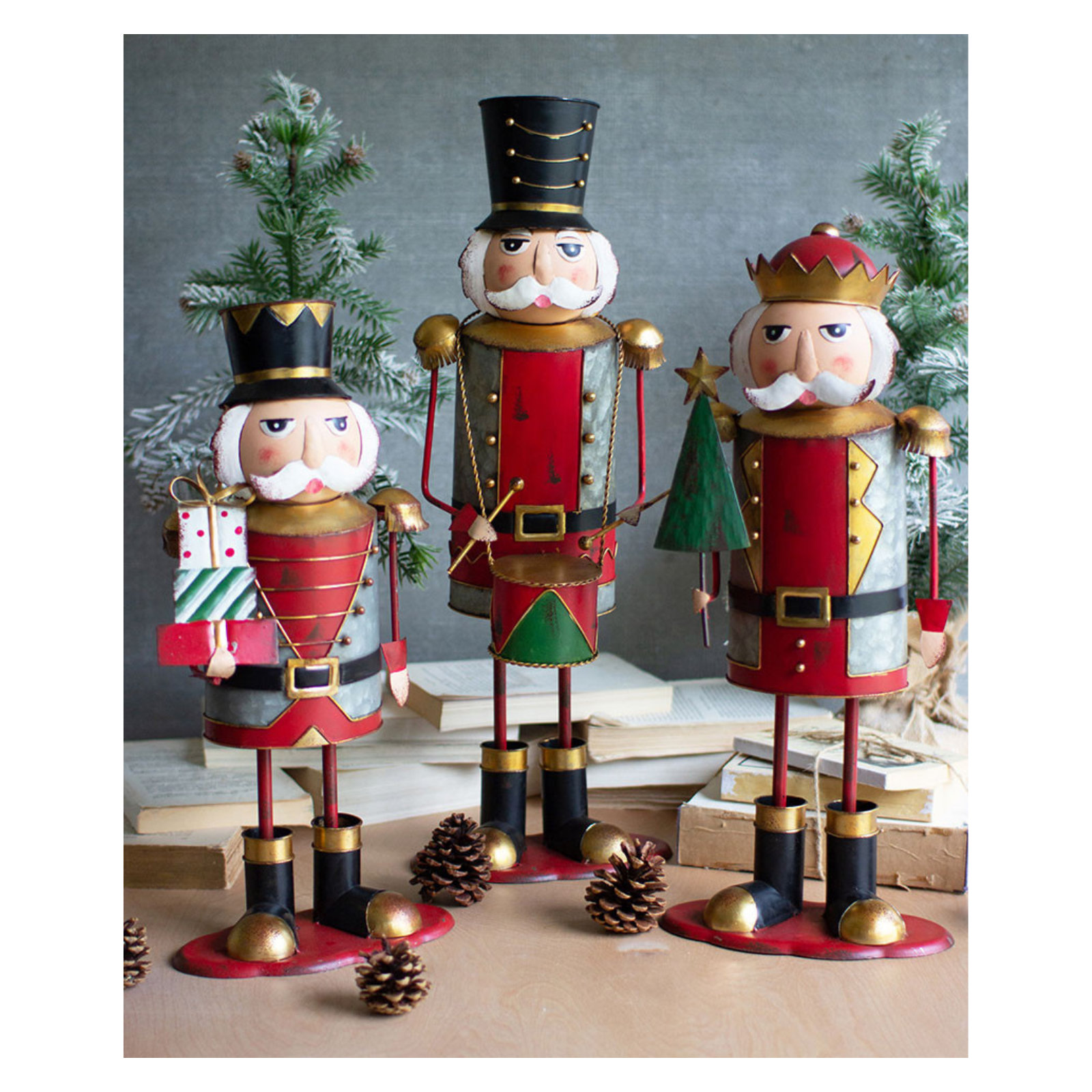 3 Piece Metal Nutcracker Set
