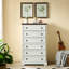 Commode de rangement pour chambre à coucher 6 tiroirs - Qualité, bordures texturées, facile à installer, couleur blanche 6 organisateurs spacieux, quincaillerie de qualité, glissement lisse