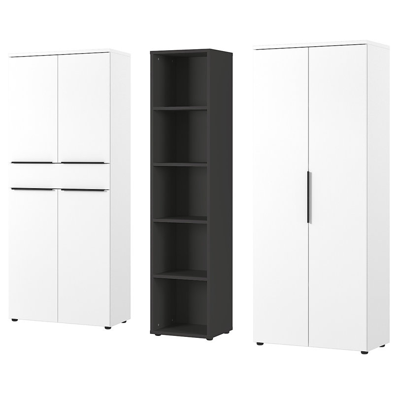 Mapua 6 -Door Storage Cabinet, White/Graphite