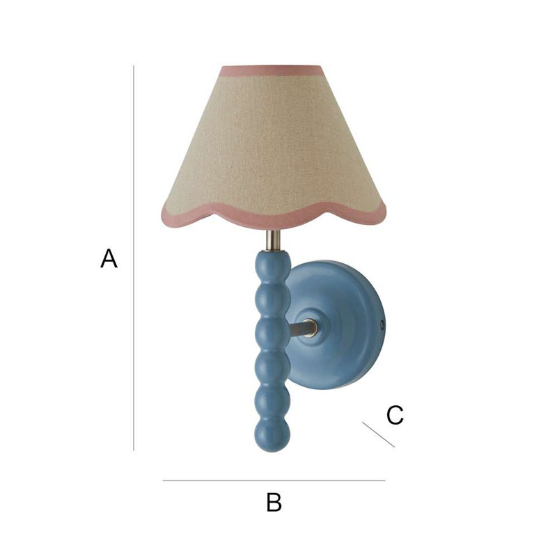 Alderic Manufactured Wood Armed Sconce, Pink, Blue, No