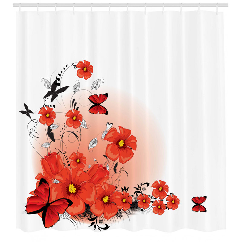 Shower Curtain with Hooks Included, 70" H x 69" W