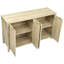 Buffet 55 po cannelé avec rangement, armoire de rangement Farmhouse 4 portes, buffet avec tablettes réglables-957069493