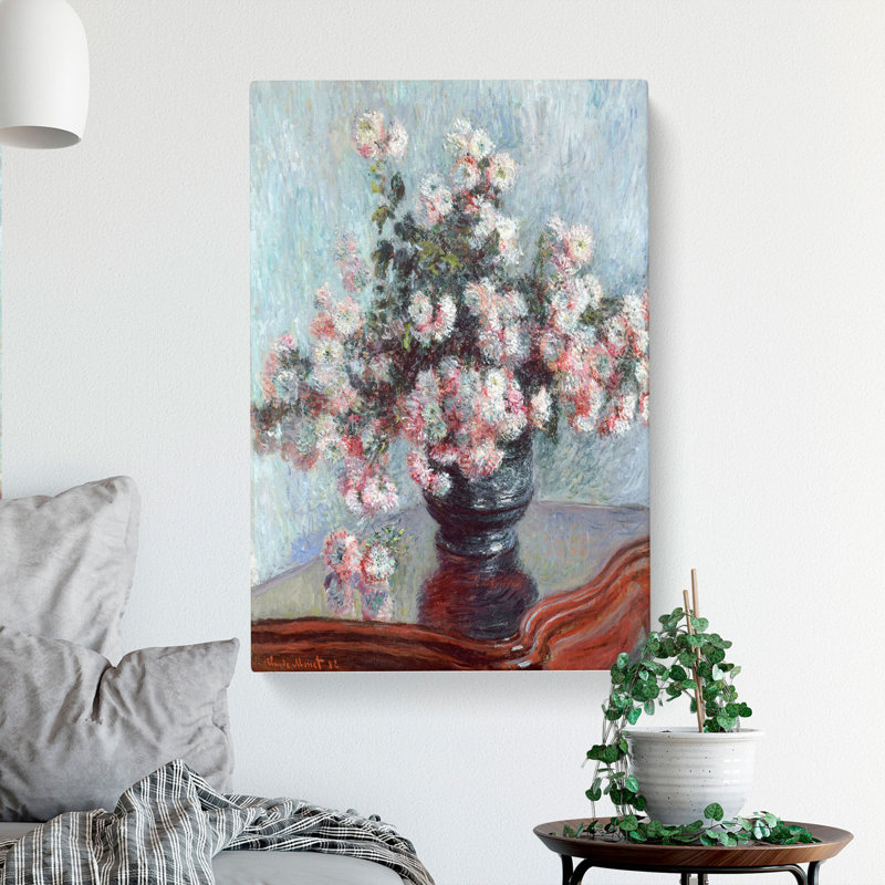 Chrysanthemums by Claude Monet - Wrapped Canvas, 76cm H x 50cm W x 3cm D