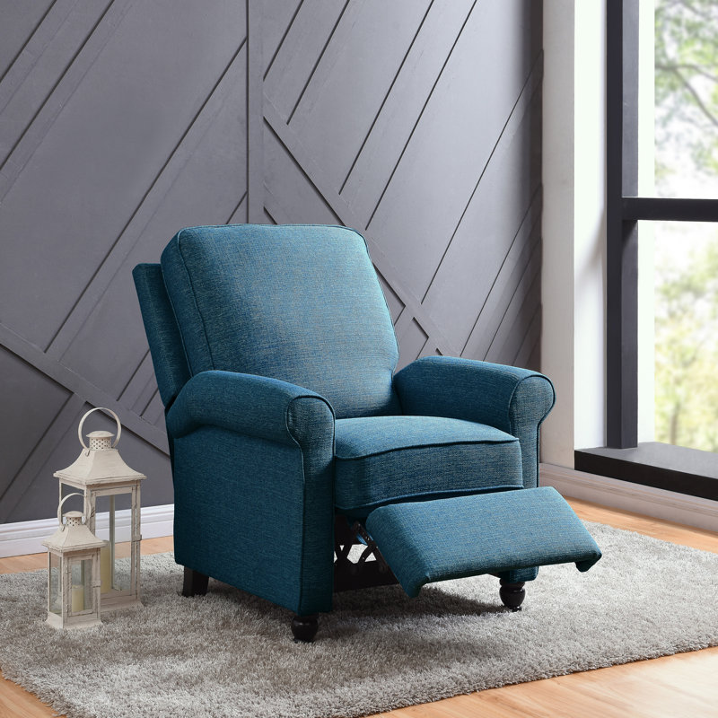 Leni Upholstered Recliner, Caribbean Blue
