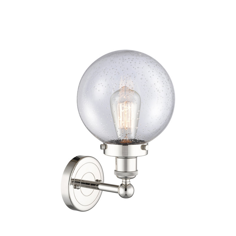Chalkhill Armed Sconce, Seedy, Polished Nickel