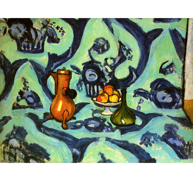 Nature morte avec une nappe, H 14 po x l 18 po