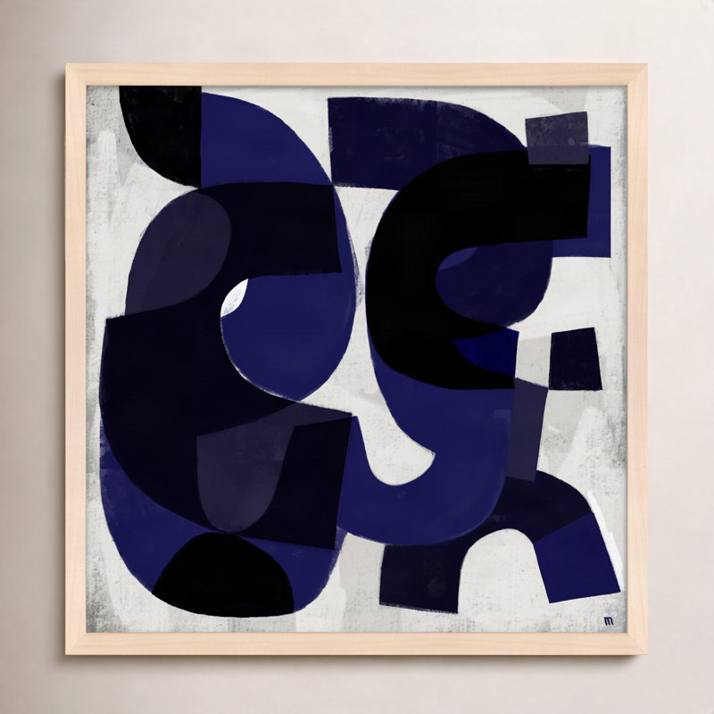 Kind Of Blue Painting by StudioM, 44" H x 44" W x 1.25" D, Maple Framed Paper
