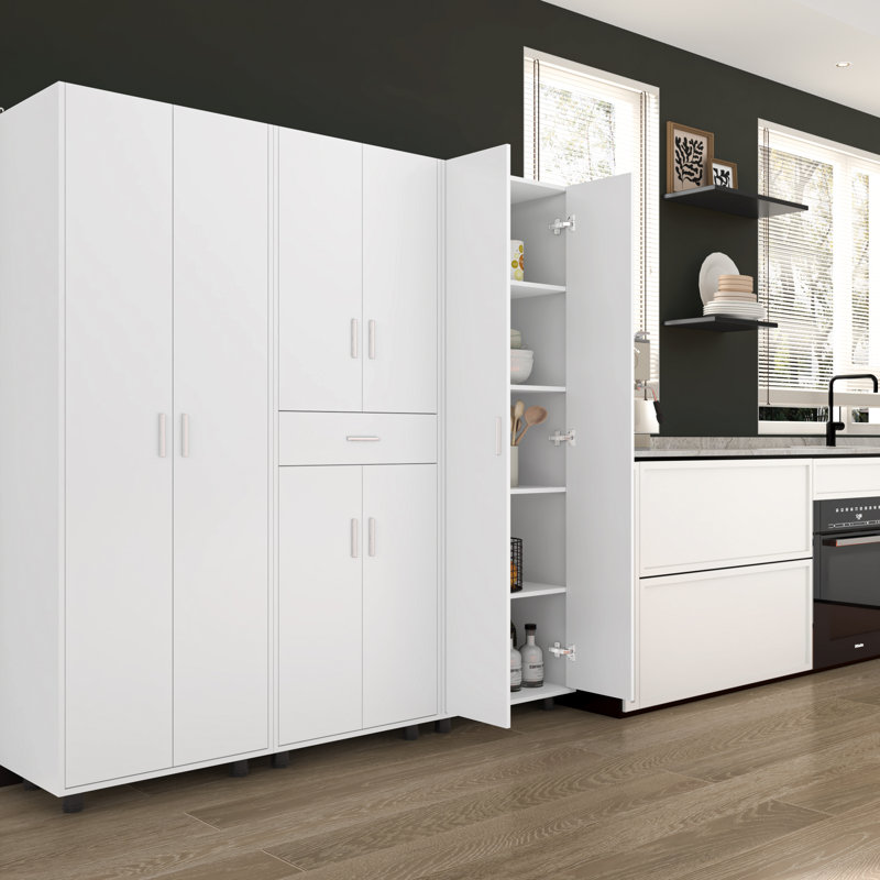 3 Pieces Garage Storage Cabinet System Set, White