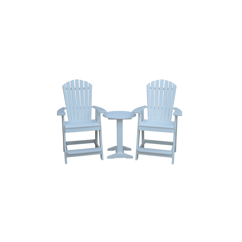 Baldomera Bar Set with Stools, White